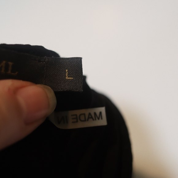 THML/ANTHROPOLOGIE  Art Effect Embroidered Top Size L Open Back Black NEW - Picture 13 of 15